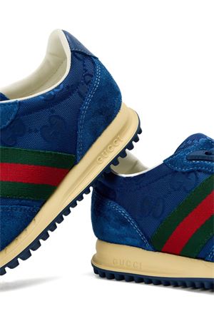 sneakers in pelle blu GUCCI KIDS | 850512AAFO94241